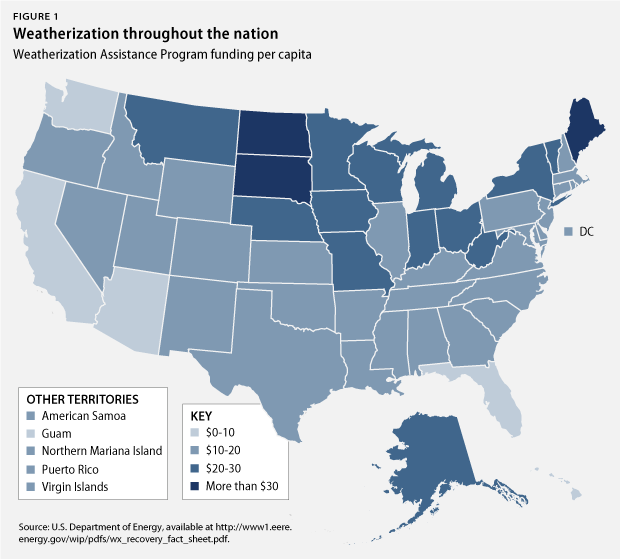 Map: Weatherization throughout the nation